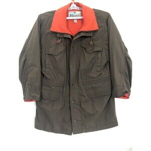 Aeropostale Mens Cargo Jacket Size Large Cocoa Zippered Snap Down